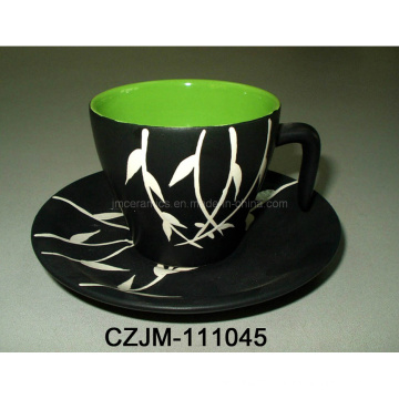 Ceramic Painted Cup and Plate